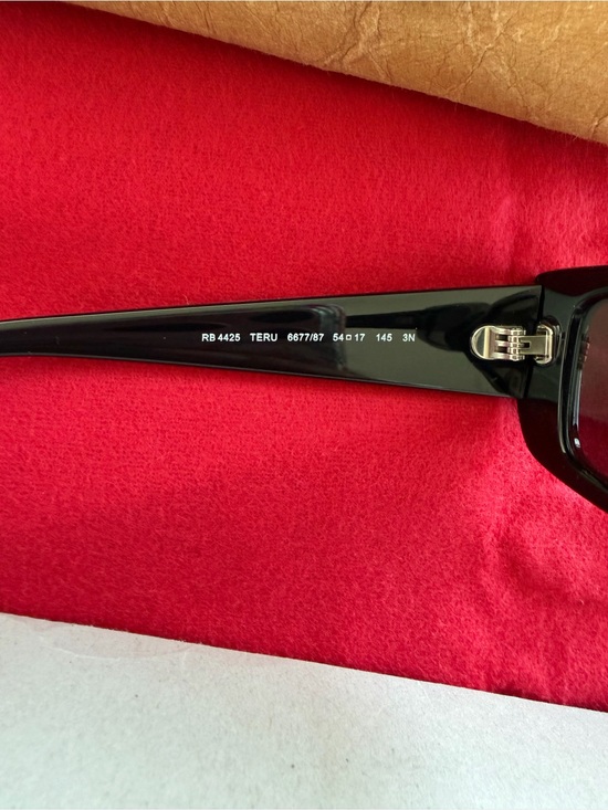 Ray-Ban Black Slim Rectangle Sunglasses with Tan Case main image 1